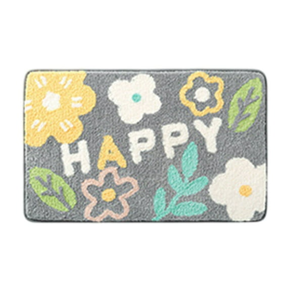 HKEJIAOI Extra Thick Floral Moss Bath Mat - Non-Slip Absorbent Bath Mat, Soft Microfiber Carpet for Bathroom, 16x24in, Quick Dry & Machine Washable, Rubber Backing, Home Decor Gift