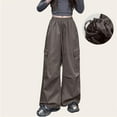 thumbnail image 1 of Lopecy-Sta Girls Cargo Pants 5-15 Years Kids Solid Color Wide Leg Cargo Pants Y2k Street Trousers with Pockets, 1 of 6