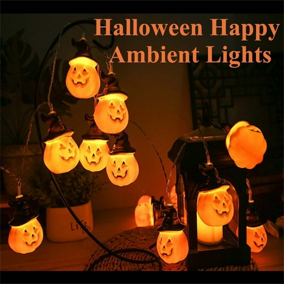 HKEJIAOI Halloween LED String Lights Battery Operated 10 Glowing Bulbs 4.92ft Outdoor Indoor Party Decor