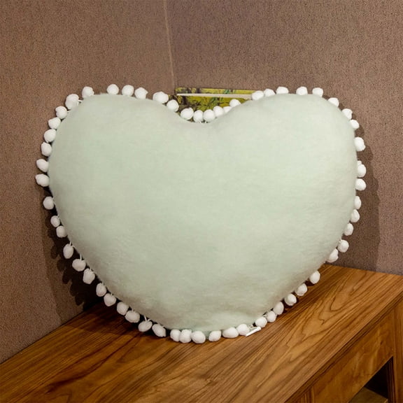 HKEJIAOI Heart Shaped Pillow for Bed & Sofa, Soft Cotton Cushion for Office Nap, Home Decor, Comfort Support, 15.74×15.74inch