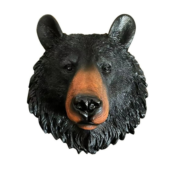 HKEJIAOI Home Decor Living Room Mount Wall Statue Bust Wolf/Leopard/Bear Head Sculpture for Home Decoration Living Room Bedroom Office Bar