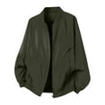 thumbnail image 1 of HKEJIAOI Jacket for Men Zip Up Bomber Jacket Solid Color Fashionable Loose Casual Fully Lined Winter Coats with Pockets, 1 of 8