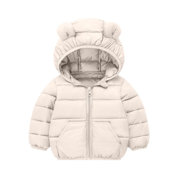 Lopecy-Sta Jackets for Kids Trendy Childrens Winter Clothes Outfit Toddler Puffer Coat Winter Fleece Padded Jacket Hooded Zip Jacket Coat