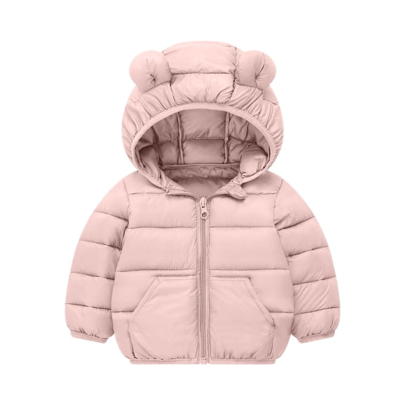 Lopecy-Sta Jackets for Kids Trendy Childrens Winter Clothes Outfit Toddler Puffer Coat Winter Fleece Padded Jacket Hooded Zip Jacket Coat