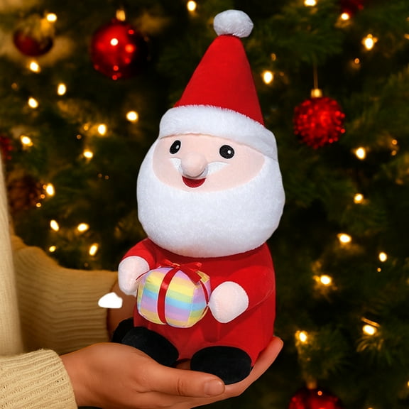 HKEJIAOI Large 9.84" Santa Claus Plush Stuffed Toy, Premium Soft Plush Fabric Christmas Decoration Gift for Holiday Party Home Office Festive Decor