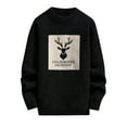 thumbnail image 1 of HKEJIAOI Men's Sweaters Trendy Christmas Deer Print Sweater Base Loose Knitted Fleece Long Sleeves Business Casual Pullovers, 1 of 6