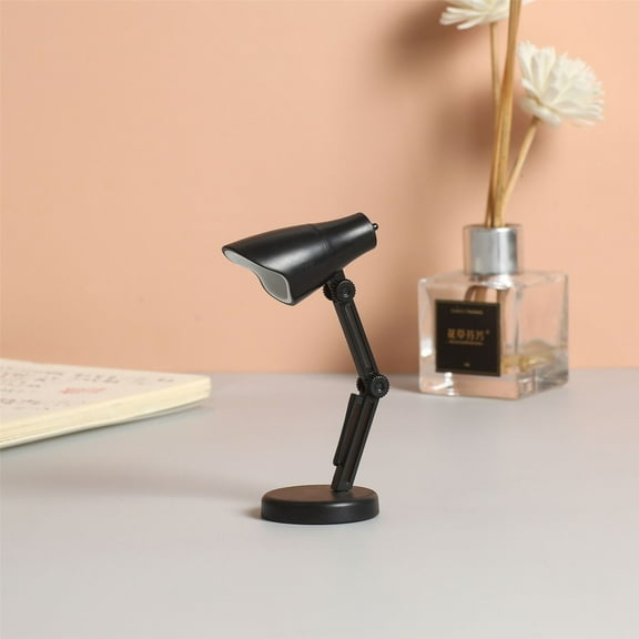 HKEJIAOI Mini Magnetic Folding LED Desk Lamp, Warm Light, Portable Reading Light, Night Light for Books, Compact 10cm, Plastic & Metal