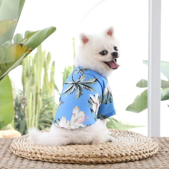HKEJIAOI New Home Gift Ideas Fashionable Pet Clothing- Hawaiian Pet Shirt with Beach Trees Shirt for Small-Medium Dogs and Cats Ideal for Warm Seasons Suitable for Pet Weighing 1.1-17.6lbs
