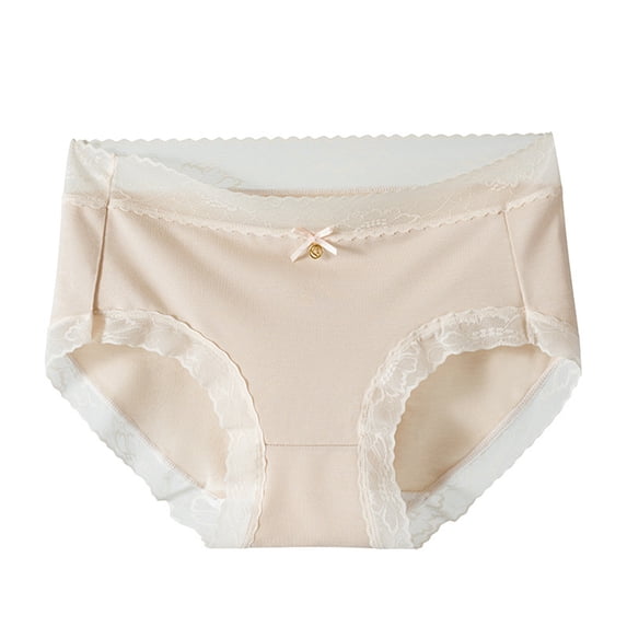 Lopecy-Sta Panties for Women High Waist Hipster Briefs Smooth Silky Panties Soft Lace Underwear Breathable Underpants