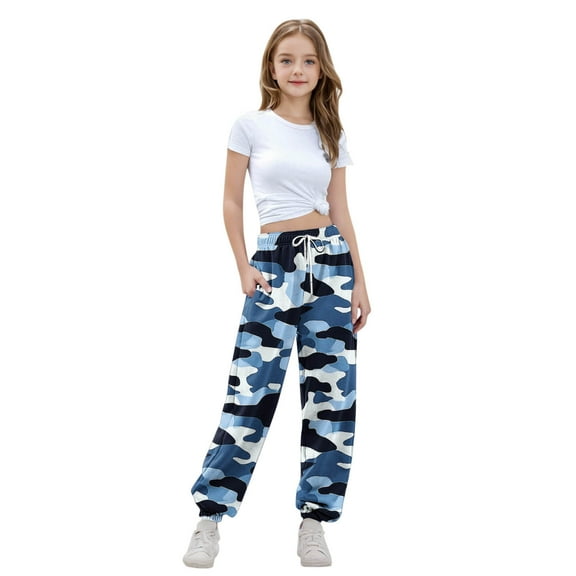 Lopecy-Sta Sweatpants for Children Drawstring Elastic Waist Athletic Baggy Joggers Pants with Pocket Outside Wear for Kids