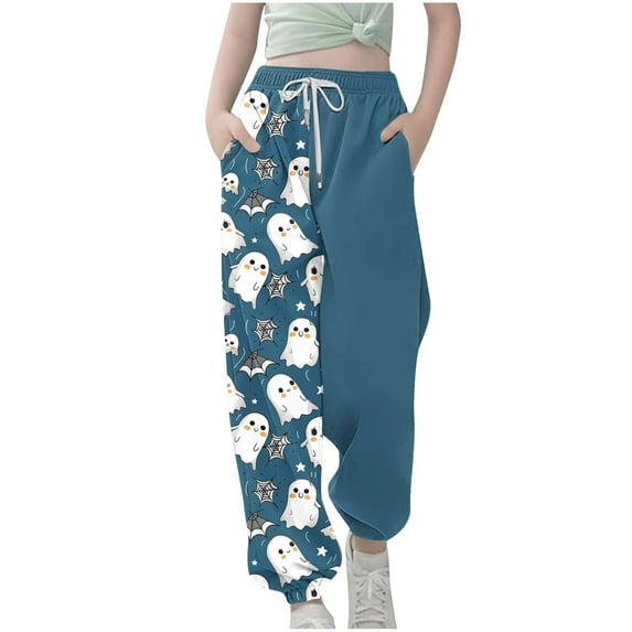 Lopecy-Sta Sweatpants for Children Halloween Drawstring Elastic Sporty Jogger Classic Comfortably Lounge Pant with Pockets