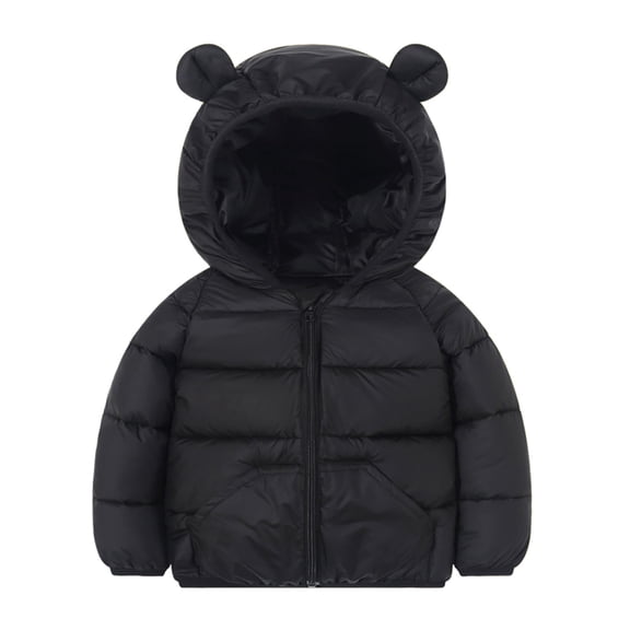 Lopecy-Sta Toddlers Jackets Casual Childrens Winter Clothes Outfit Toddler Puffer Coat Winter Fleece Padded Jacket Hooded Zip Jacket Coat