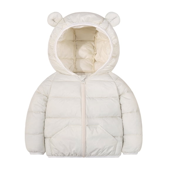 Lopecy-Sta Toddlers Jackets Casual Childrens Winter Clothes Outfit Toddler Puffer Coat Winter Fleece Padded Jacket Hooded Zip Jacket Coat