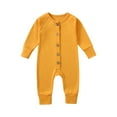 thumbnail image 1 of Lopecy-Sta Toddlers Romper Outfits Neutral Baby Clothes Infant Long Sleeve Button Up Sweater Romper Cotton Jumpsuit, 1 of 3