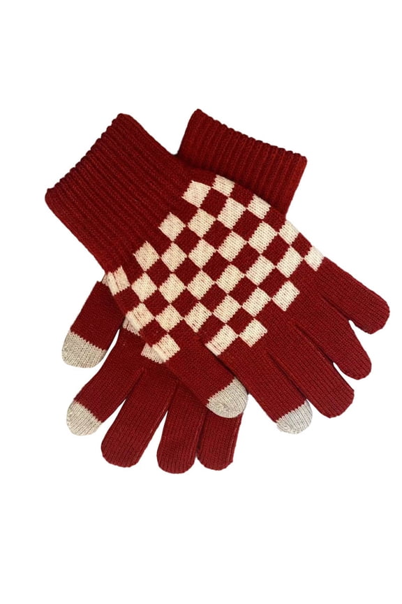 Winter Gloves for Women Knitted Cute Patterned Winter Gloves Winter Touch Screen Gloves for Women
