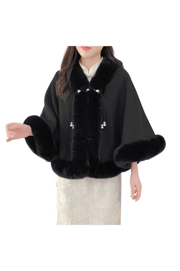 Women's Wrap for Wedding Faux Fur Shawl and Wraps Bridal Fur Stole Cape Fur Scarf for Bride and Bridesmaids