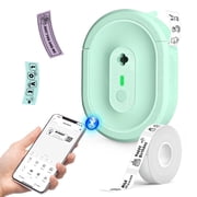 HKHKPI Label Makers, Mini Portable Bluetooth Label Maker Machine with Tape for School Office Home, Green