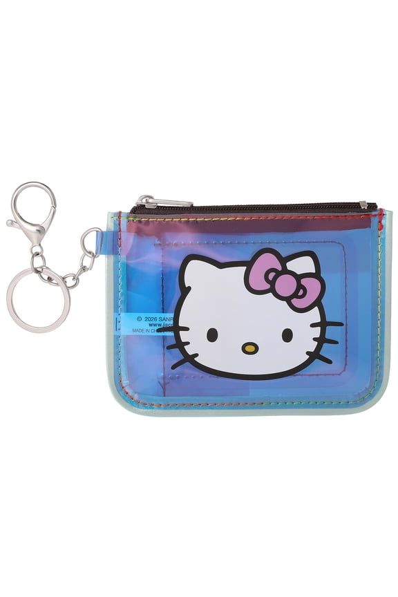 Hello Kitty Iridescent Zip Coin Keychain Pouch