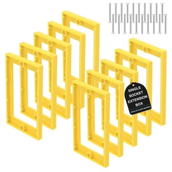HKJUNFEI 10Pcs Single Gang Outlet Box Extender Seamless Blending Effect Sturdy and Enduring Build for Outlet and Switch Yellow