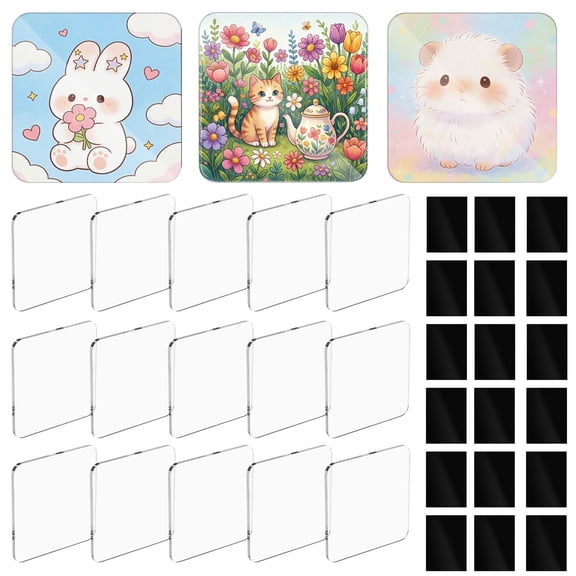 HKJUNFEI 18Pcs DIY Fridge Magnet Kit with Self Adhesive Magnets Not scratching hands for Kitchen Office Classroom Party Home Decoration