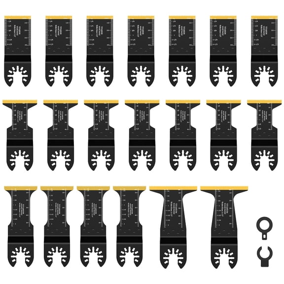 HKJUNFEI 20 Pcs 4 Types Oscillating Tool Blade Compatible with Over 98% of Oscillating Tools Multitool Blade for Wood Plastics Metal