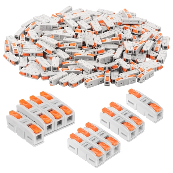 HKJUNFEI 200Pcs Lever Wire Connectors Compact Electrical Lever Wire Terminal Quick Connect Wiring Terminals for Home Lighting Sockets