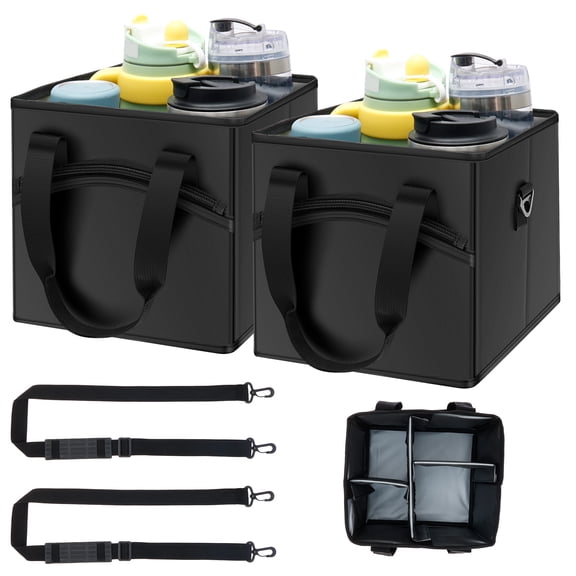 HKJUNFEI 2Pcs Drink Carrier Bag Leak Proof and Stable Structure Insulated Drink Holder Bag Insulated and Foldable Design for Travel Picnic