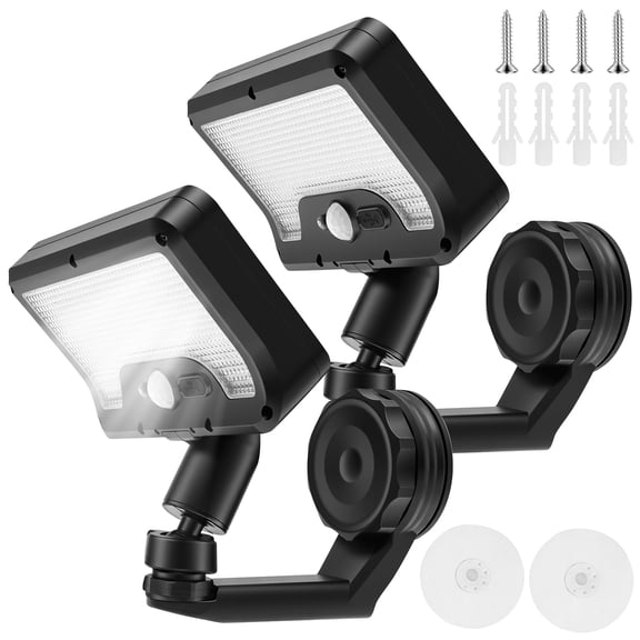 HKJUNFEI 2Pcs Magnetic Solar Lights Outdoor with 3 Lighting Modes Dual Charging Modes ABS and IP65 Waterproof for Deck Patio RV