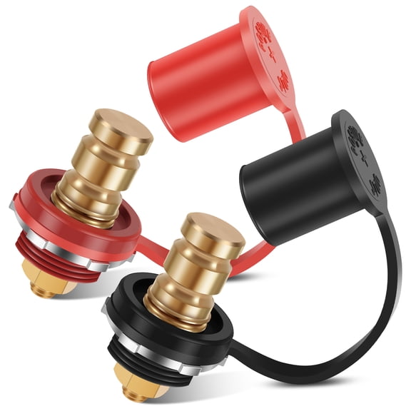 HKJUNFEI 3/8 Inch Remote Battery Terminals with Flame Retardant Insulation Cover Battery Charging Post Compact structure for Cars RVs Yachts Vessels