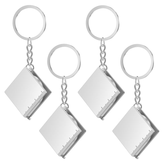 HKJUNFEI 4 Pcs Zinc Alloy Tape Measure Keychain Compact and Portable Mini Tape Measure for Height and Circumference Measurement