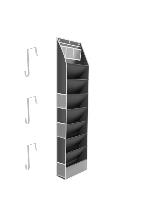 8 Layer Over the Door Shoe Organizer with Oxford Cloth Large Capacity Hanging Shoe Storage Rack for Boots Sneakers Sandals ( Gray )