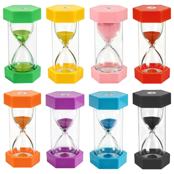 HKJUNFEI 8Pcs Colourful Hourglass Sturdy and Safe Hourglass Set for Children's Life Learning Game Timing Creative Present