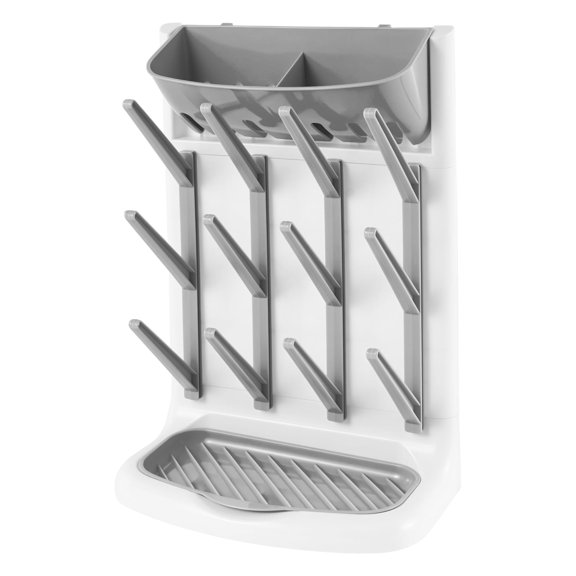 HKJUNFEI Baby Bottle Drying Racks Removable Drip Tray Vertical Standing Baby Bottle Holder Organizer for Kitchen Countertop