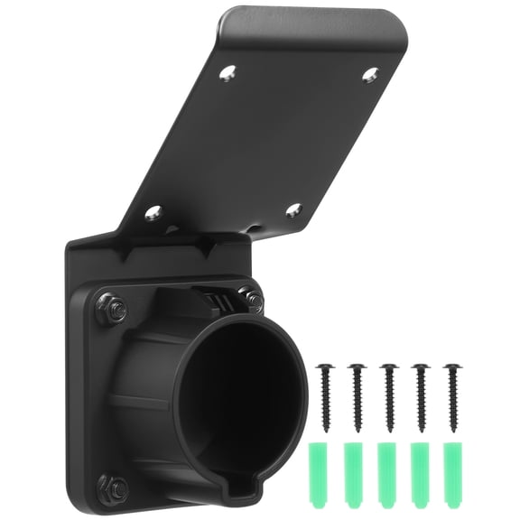 HKJUNFEI EV Charger Holder with Steel and Plastic Tilted Top EV Charging Cable Holder for Portable Electric Car Charger