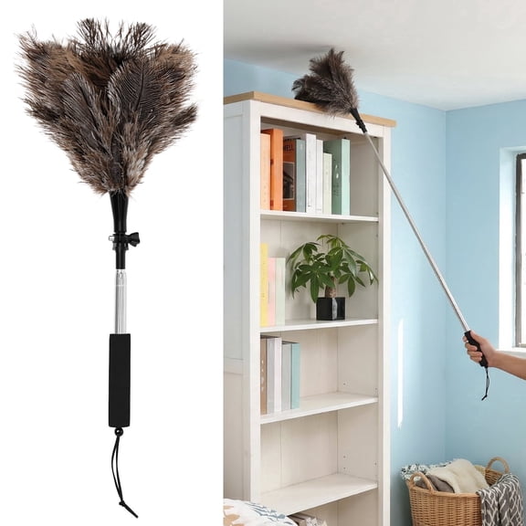 Hvxrjkn Extendable & Bendable Feather Duster – Rust-Proof, Stable Handle, Ideal for Home & Car Cleaning