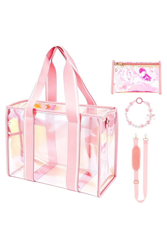 Large Capacity Clear Beach Tote Bag Multipurpose and Ideal Present Beach Bag Versatile Carrying Ways for Women