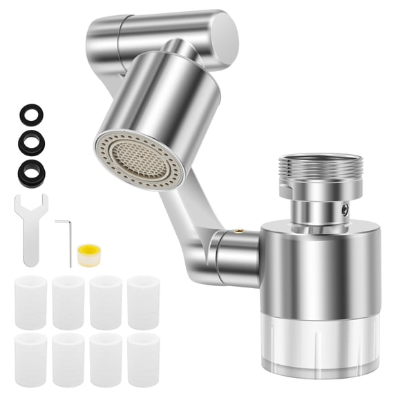 HKJUNFEI Rotating Faucet Extender Leak Proof Water Filter Faucet Extender Resists Water Pressure and Rust for Home Kitchen Bathroom