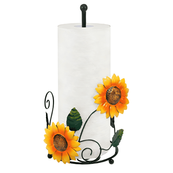 HKJUNFEI Sunflower Paper Towel Holder with Weighted Base Paper Towel Holder for Placement On Dining Island Counters
