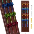 thumbnail image 1 of HKJUNFEI Thickened Wood Wall Mounted Darts Holder Large Capacity Slot Design for 12 Darts for Game Room Apartment ( Red Brown ), 1 of 6