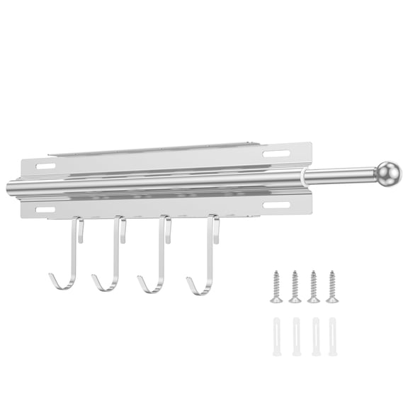 HKJUNFEI Valet Rod for Closet Detachable Hooks Pull Out Telescopic Sliding Rod for Hanging Shirt Scarves Hat Installation Accessories Included