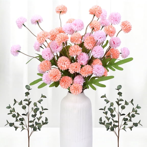 HKKDKTA 12 Pcs Artificial Chrysanthemum Flowers Faux Kiku Pompon Mums Silk Floral Picks for Wedding Centerpieces DIY Bouquet Home Decor
