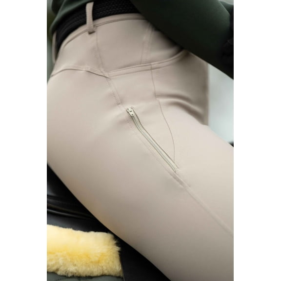 HKM Ari Mid Rise- Sil. Knee Patch Ladies Riding Breeches