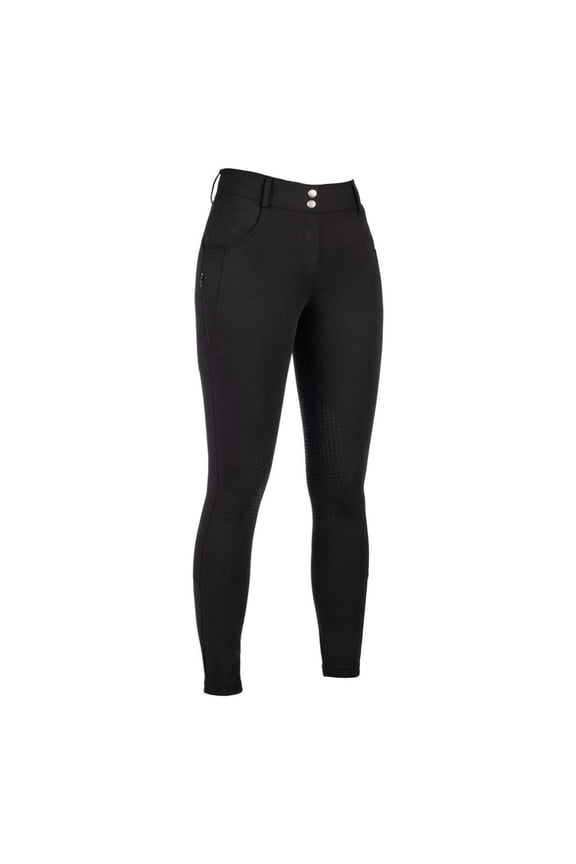 HKM Ari Mid Rise- Sil. Knee Patch Ladies Riding Breeches
