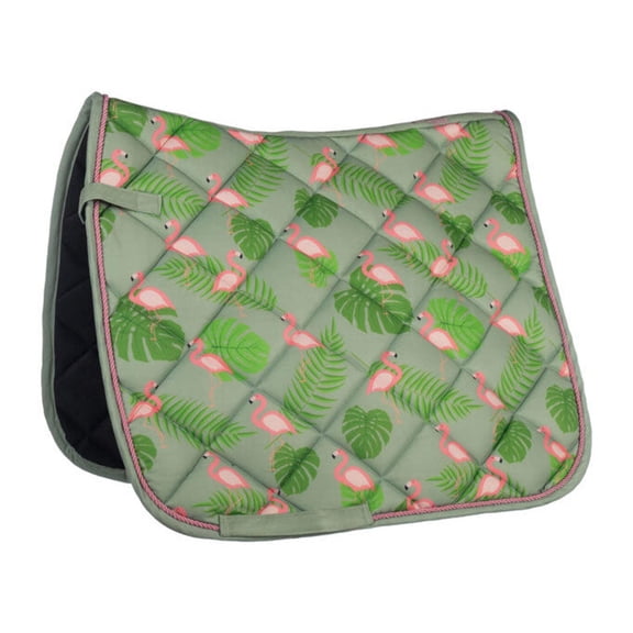 HKM Naples Saddle Pad-Green/Pink