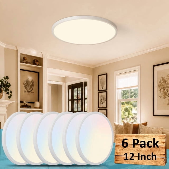 HKMGT 12 Inch LED Flush Mount Ceiling Light, 5CCT Dimmable 24W White ...