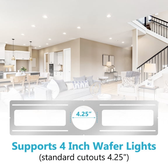HKMGT 4 Inch LED Recessed Light Mounting Plates, Galvanized Steel for New Construction & Remodeling (48-Pack)
