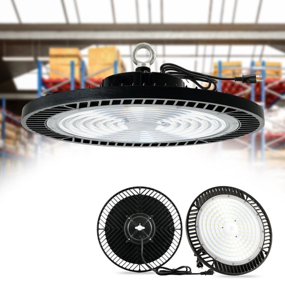HKMGT 400W LED High Bay Light, 5000K Daylight, IP65 Waterproof for Warehouse Factory Supermarket(1-Pack)