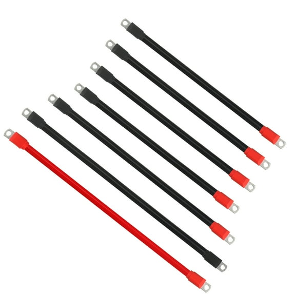 HKOO Golf Cart Battery Cables Wiring Kit for EZGO TXT 1994 & UP with 4 Gauge 7 PC AC/DC Wire Golf Cart Battery Cable Set 36 & 48 Volt