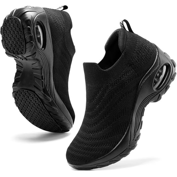 HKR Women's Walking Shoes Arch Support Non Slip Work Shoes Breathable Knit Upper Lightweight for Plantar Fasciitis