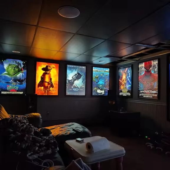 HKSIGN-24 X36 Backlit Movie Poster Art Picture Frame Led Light Box with Aluminum Snap Photo Frame Sign Holder (Black)